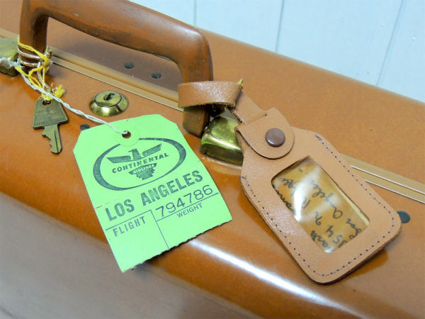 【Samsonite】サムソナイト・鍵付き・キャメル色・ヴィンテージ・スーツケース/トランク(箱付)