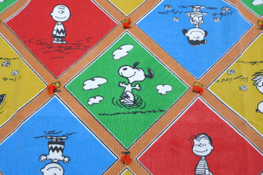 スヌーピー ピーナッツの仲間 ピーナッツギャング パネル柄 70's ヴィンテージ タペストリー
