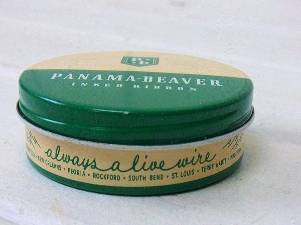 【PANAMA-BEAVER】インクリボン・アンティーク・ティン缶・USA・ステーショナリー