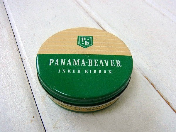 【PANAMA-BEAVER】インクリボン・アンティーク・ティン缶・USA・ステーショナリー
