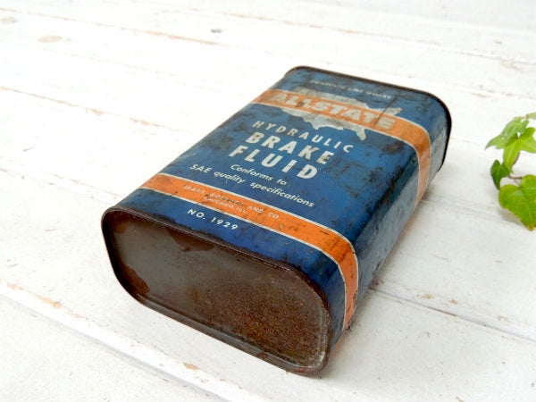 【SEARS】ALLSTATE・アメリカ合衆国柄・ブルー×オレンジ・ヴィンテージ・オイル缶/ガレージ