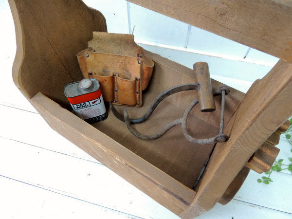 US カウボーイ&ロデオ ウエスタン 木製・ヴィンテージ・ツールボックス キャリーケース 工具箱