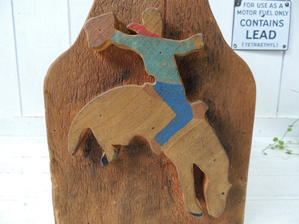 US カウボーイ&ロデオ ウエスタン 木製・ヴィンテージ・ツールボックス キャリーケース 工具箱