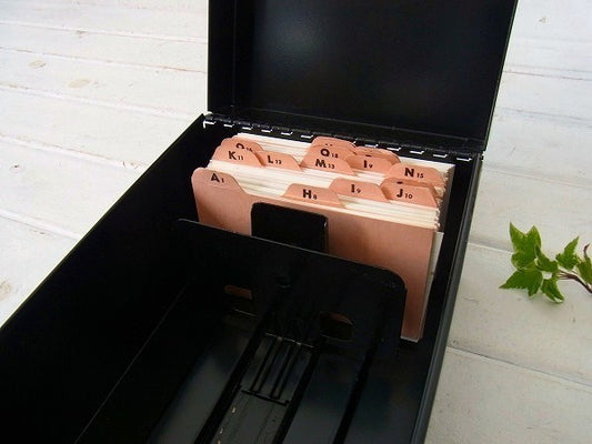 USA ブラック×メタル製 ヴィンテージ・ファイルホルダー 書類ケース ファイルボックス