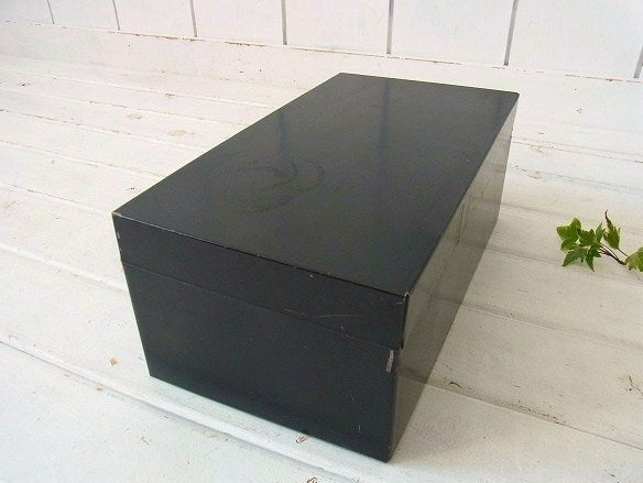 USA ブラック×メタル製　ヴィンテージ・ファイルホルダー 書類ケース ファイルボックス