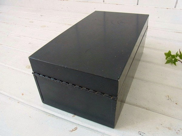 USA ブラック×メタル製　ヴィンテージ・ファイルホルダー 書類ケース ファイルボックス