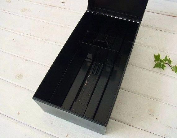 USA ブラック×メタル製　ヴィンテージ・ファイルホルダー 書類ケース ファイルボックス
