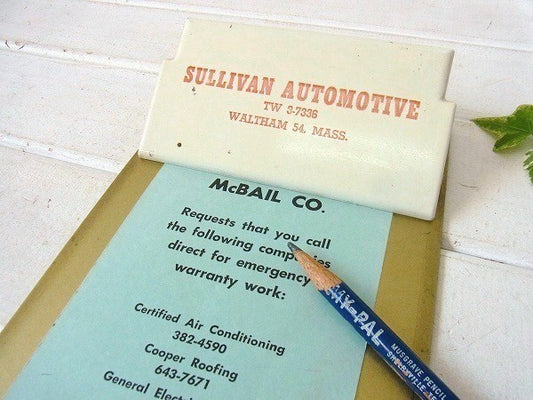 SULLIVAN AUTOMOTIVE サリバンオート メタル製 アメ車 自動車関連 ノベルティ・ヴィンテージ・クリップボード バインダー USA
