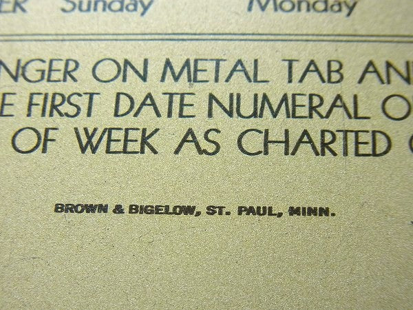 カレンダー付きのメタル製・ノベルティ・アンティーク・バインダー/クリップボード USA
