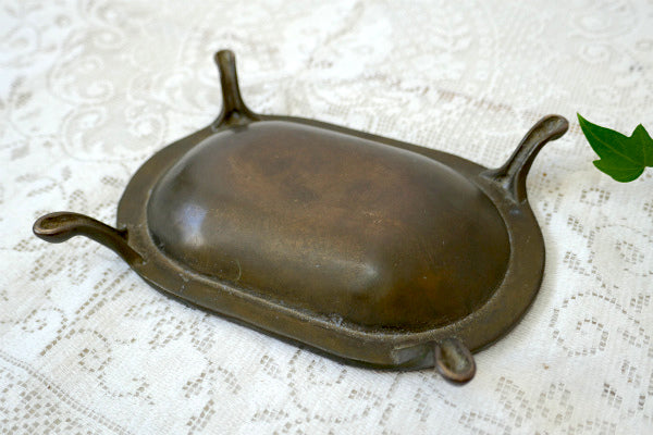 真鍮製・猫足デザイン・エレガント・アンティーク・ソープディッシュ・石鹸置き・トレイ USA