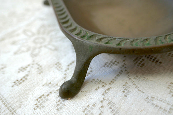 真鍮製・猫足デザイン・エレガント・アンティーク・ソープディッシュ・石鹸置き・トレイ USA