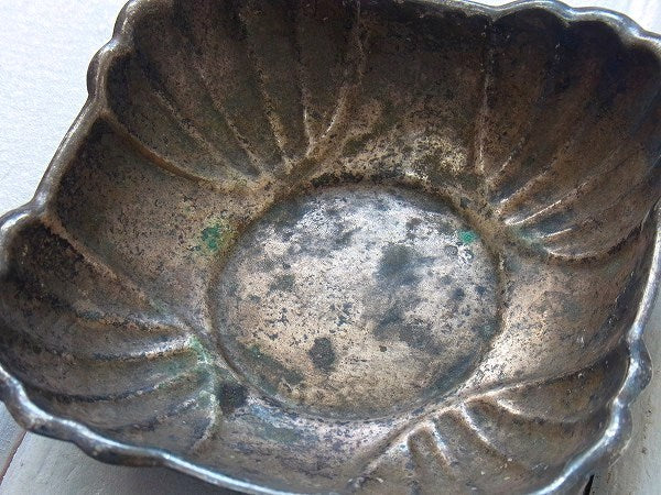 SILVER PLATE 472 PLATEADO ソープディッシュ 貝殻 シェル 模様  アンティーク シルバートレイ 小物入れ　