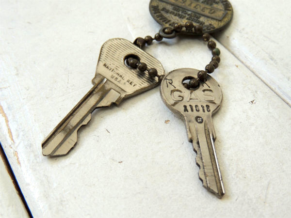 【エッソ・ESSO】TIGER・アドバタイジング・ヴィンテージ・キーホルダー・USA鍵2本・KEY