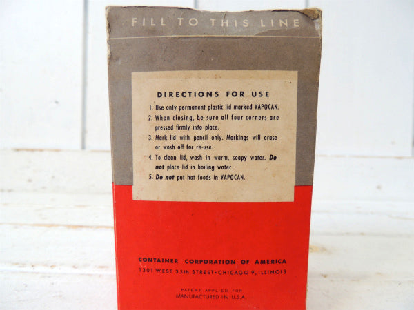 VAPOCAN  パッケージ 紙製 50's ヴィンテージ フリーザーコンテナ 保存容器 USA
