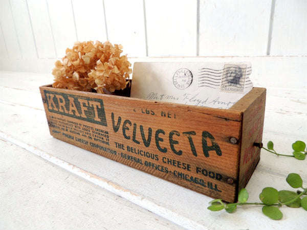 【KRAFT/VELVEETA】クラフト社①アンティーク・チーズボックス・木箱・USA・キッチン雑貨