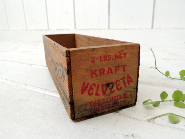【KRAFT/VELVEETA】クラフト社①アンティーク・チーズボックス・木箱・USA・キッチン雑貨