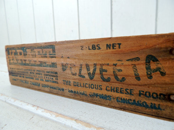 【KRAFT/VELVEETA】クラフト社①アンティーク・チーズボックス・木箱・USA・キッチン雑貨