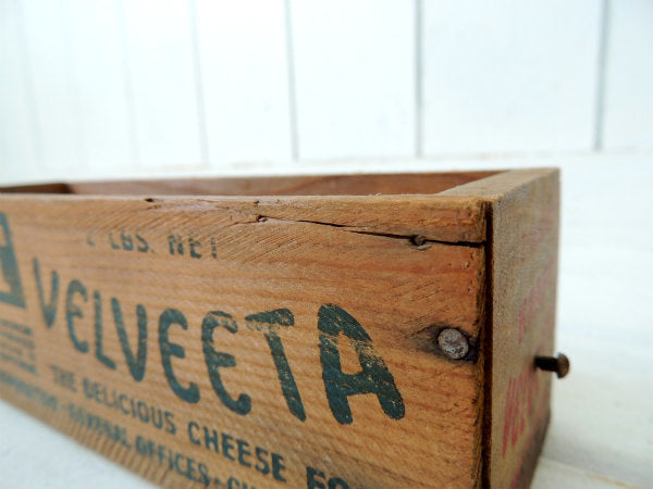 【KRAFT/VELVEETA】クラフト社①アンティーク・チーズボックス・木箱・USA・キッチン雑貨