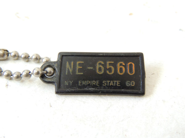 【1960's・ニューヨーク】ナンバープレート型・ビンテージ・キーホルダー・鍵2本付き・キャデラック