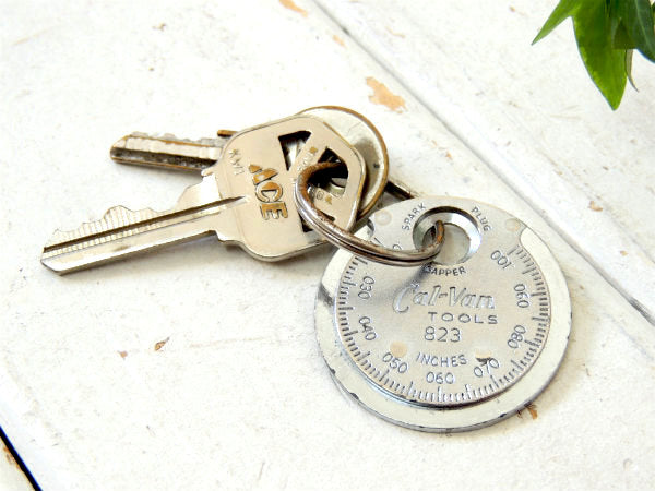 Cal-Van TOOLES・工具 ビンテージ・キーホルダー・プラグギャップツール・US 鍵2本付き