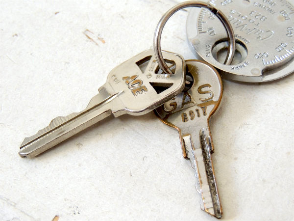 Cal-Van TOOLES・工具 ビンテージ・キーホルダー・プラグギャップツール・US 鍵2本付き