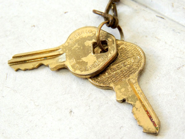 【USA・203・真鍮製】ヴィンテージ・ナンバータグ・キーホルダー・Master・キー・鍵2本付き