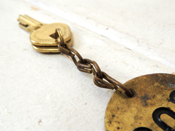 【USA・203・真鍮製】ヴィンテージ・ナンバータグ・キーホルダー・Master・キー・鍵2本付き