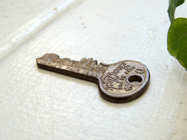 【1933y・Good Luck】シカゴ万国博記念・アンティーク・鍵・キー・USA・アクセサリー
