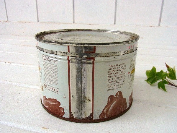 キャンディのフタ付きヴィンテージ・ティン缶/ブリキ缶/キャンディ缶 USA