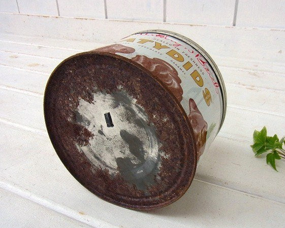 キャンディのフタ付きヴィンテージ・ティン缶/ブリキ缶/キャンディ缶 USA