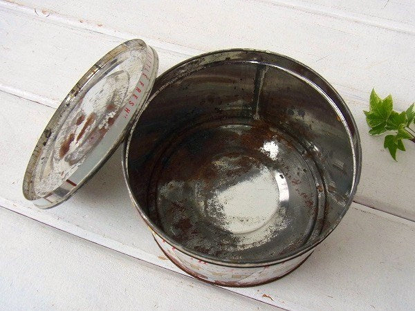 キャンディのフタ付きヴィンテージ・ティン缶/ブリキ缶/キャンディ缶 USA