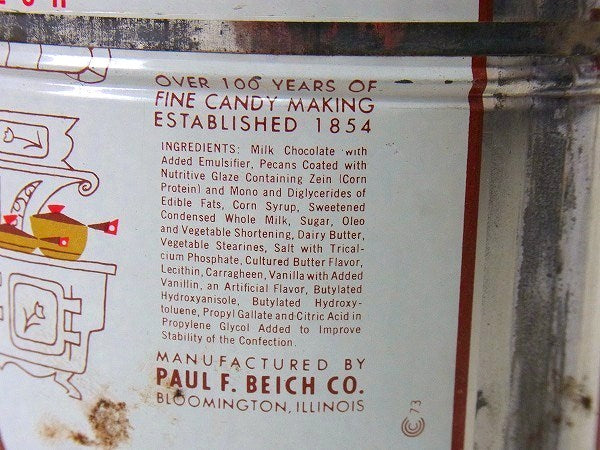 キャンディのフタ付きヴィンテージ・ティン缶/ブリキ缶/キャンディ缶 USA