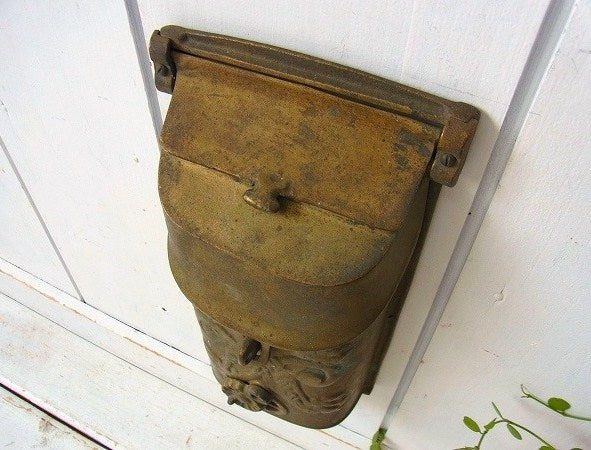 真鍮製・お洒落なデザイン・アンティーク・メールボックス・郵便受け・ポスト