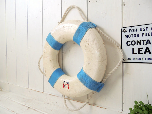 【JIM BUOY/マリン】USA!白×水色・ライフブイ/救命・浮き輪