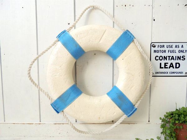 【JIM BUOY/マリン】USA!白×水色・ライフブイ/救命・浮き輪