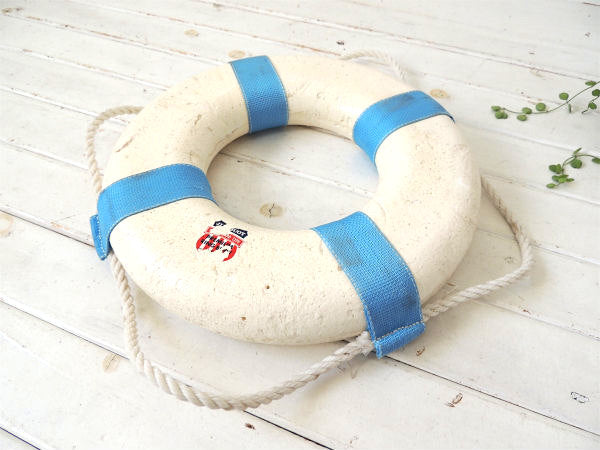 【JIM BUOY/マリン】USA!白×水色・ライフブイ/救命・浮き輪