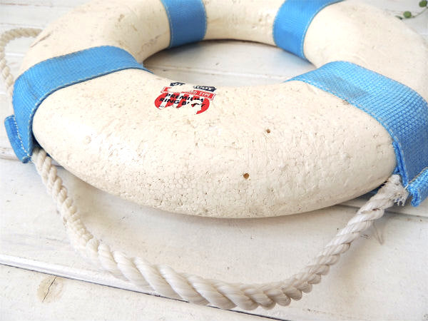 【JIM BUOY/マリン】USA!白×水色・ライフブイ/救命・浮き輪