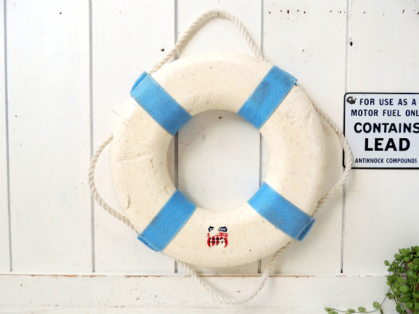 【JIM BUOY/マリン】USA!白×水色・ライフブイ/救命・浮き輪