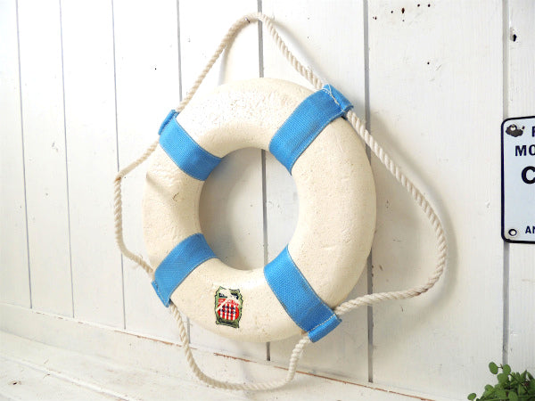 【JIM BUOY】USA!白×水色・ライフブイ/救命浮き輪/マリン ②