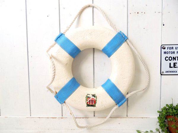 【JIM BUOY】USA!白×水色・ライフブイ/救命浮き輪/マリン ②