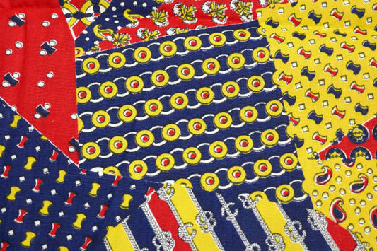レトロ フラワー ペイズリー 幾何学模様 パッチワーク柄 デッドストック ヴィンテージ ファブリック 生地