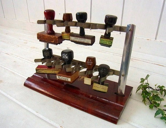 【ATLAS STAMP RACK】2段式・ヴィンテージ・スタンプホルダー/スタンプラック USA