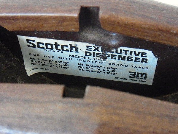 【Scotch】3M・スコッチ・ウッド柄・ヴィンテージ・テープカッター/テープディスペンサー　USA