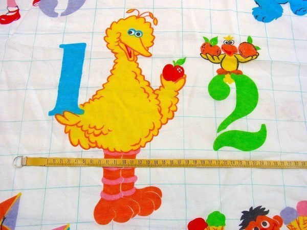 【セサミストリート】数字柄・ヴィンテージ・ユーズドシーツ(ボックスタイプ) USA