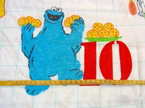 【セサミストリート】数字柄・ヴィンテージ・ユーズドシーツ(ボックスタイプ) USA