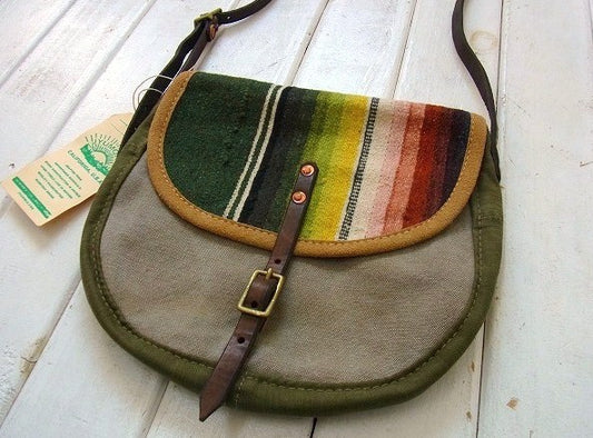 JYUMOKU ジュモク カリフォルニア発 バッグ ショルダーバッグ メキシカンラグ ミリタリー 生地