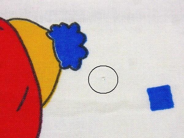 カラフル ピエロ柄 ヴィンテージ ユーズドシーツ (1/2)  ベッドシーツ USA