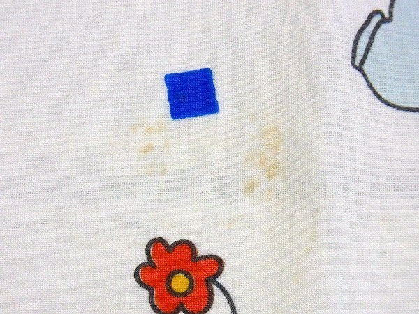 カラフル ピエロ柄 ヴィンテージ ユーズドシーツ (1/2)  ベッドシーツ USA