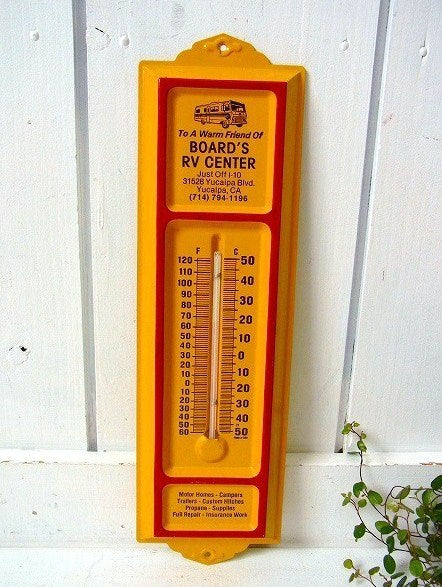 RV キャンピングカー・70’s・温度計付き・ヴィンテージ・サイン/看板　USA