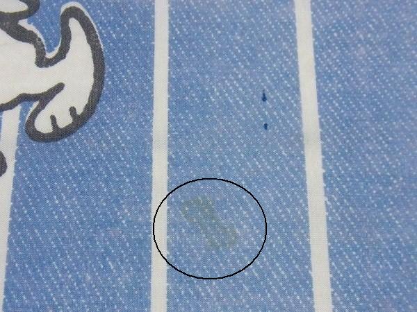 【スヌーピー&ウッドストック】デニム柄・ヴィンテージ・USEDフラットシーツ(1/2) USA